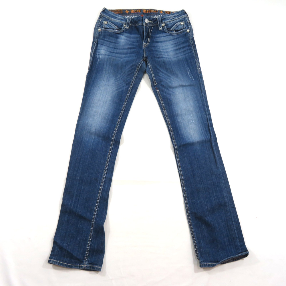 Rock Revival Hazel Straight Jean 29 Measured 29x32 Dark Wash